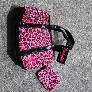 Small Betsey Johnson leopard print purse